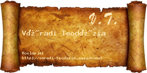 Váradi Teodózia névjegykártya